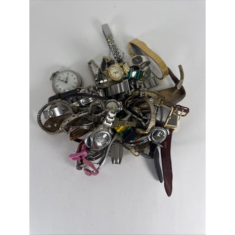 Large 35 Mixed Lot of Men's & Women's Watches And Watch Heads, As-Is